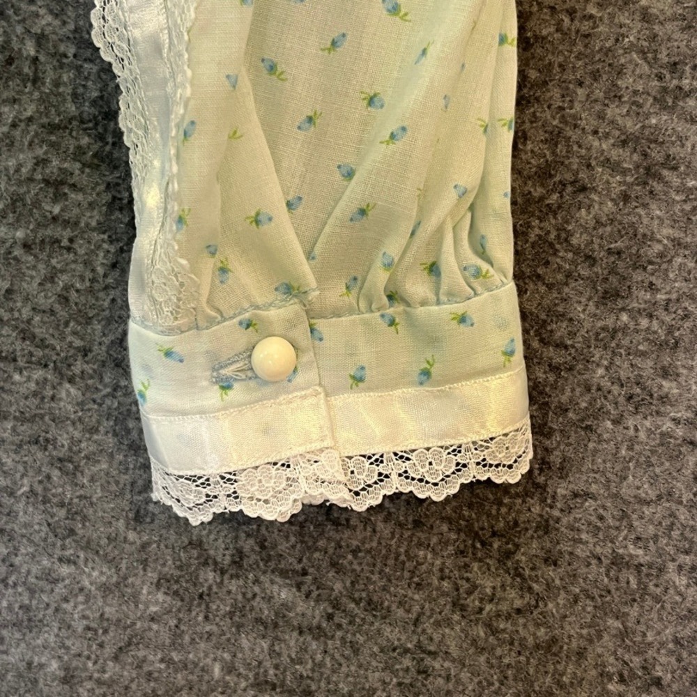VTG Prairie Dress Small Lace up Corset Floral Midi 70s Gunne Sax Style Handmade - Picture 7 of 16